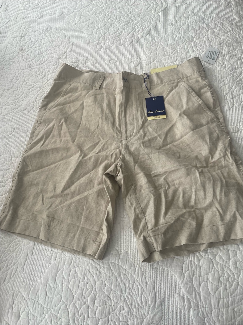 Alan Flusser Khaki Flat-Front Men's Shorts